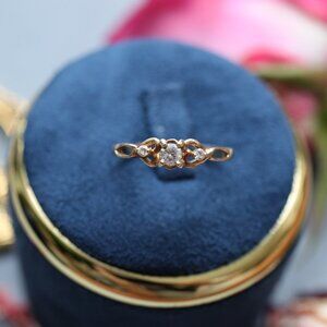 Diamond Ring center with two accents